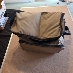 Unbranded Canvas Camera Messenger Bag Khaki Adjustable Dividers Good Condition
